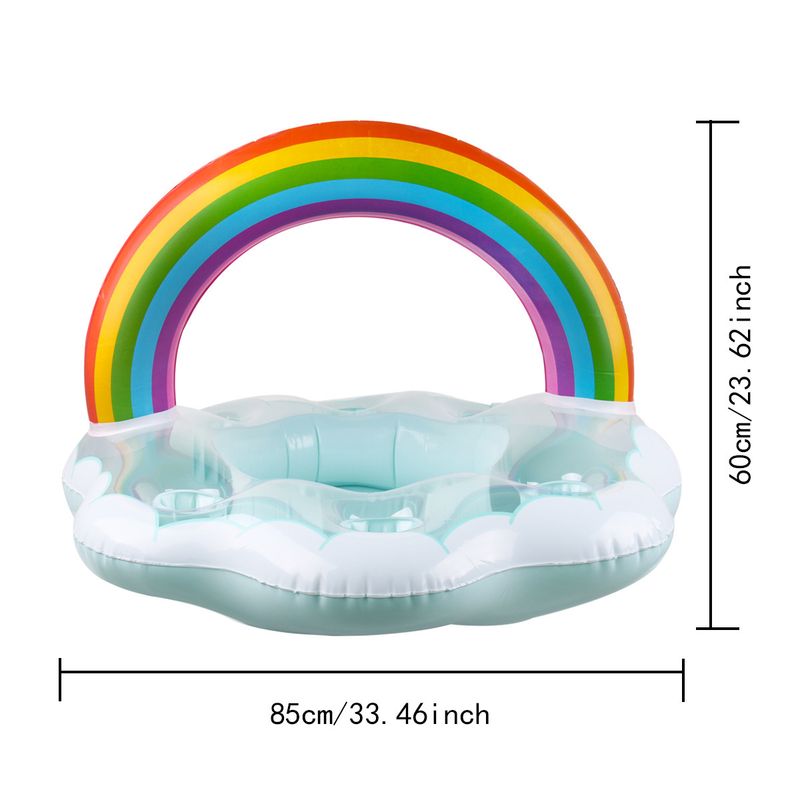 PVC inflatable beverage holder cup holder porous cup mat fruit red wine mobile phone water inflatable ice bed swimming pool plate_voghion.com