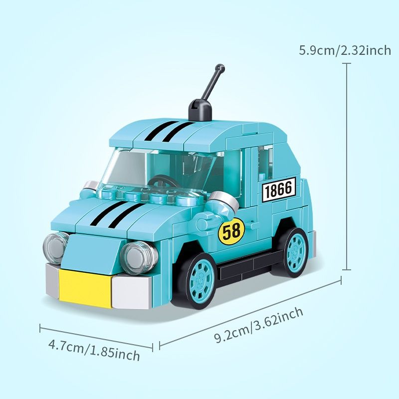 Pull Back Racing Sightseeing Bus Sports Car Kindergarten Gift Assembly Building Block Toy Wholesale_voghion.com