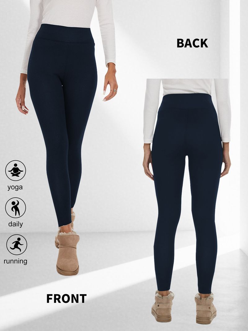 Leggings foderati in pile per donna - Pantaloni termici elasticizzati caldi, collant a vita alta per l'inverno, morbidi e comodi, disponibili in taglie forti_voghion.com