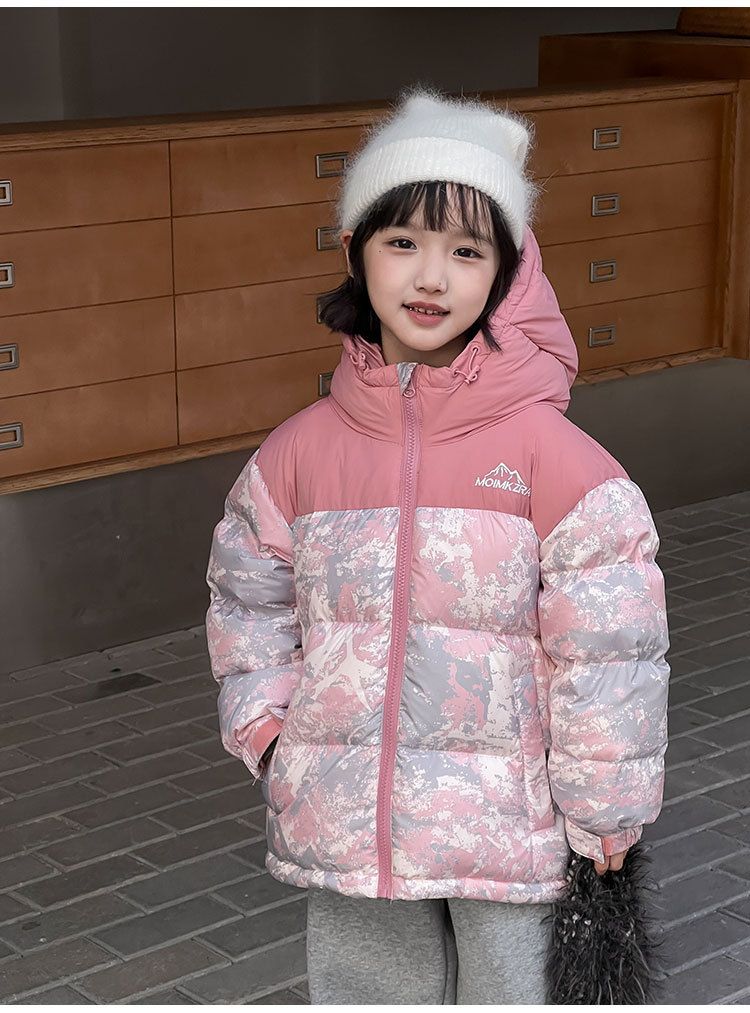 Girls' Puffer Jacket – Stylish 90% White Duck Down Coat For Winter (3 Colors, 6 Sizes, Camo Option)_voghion.com