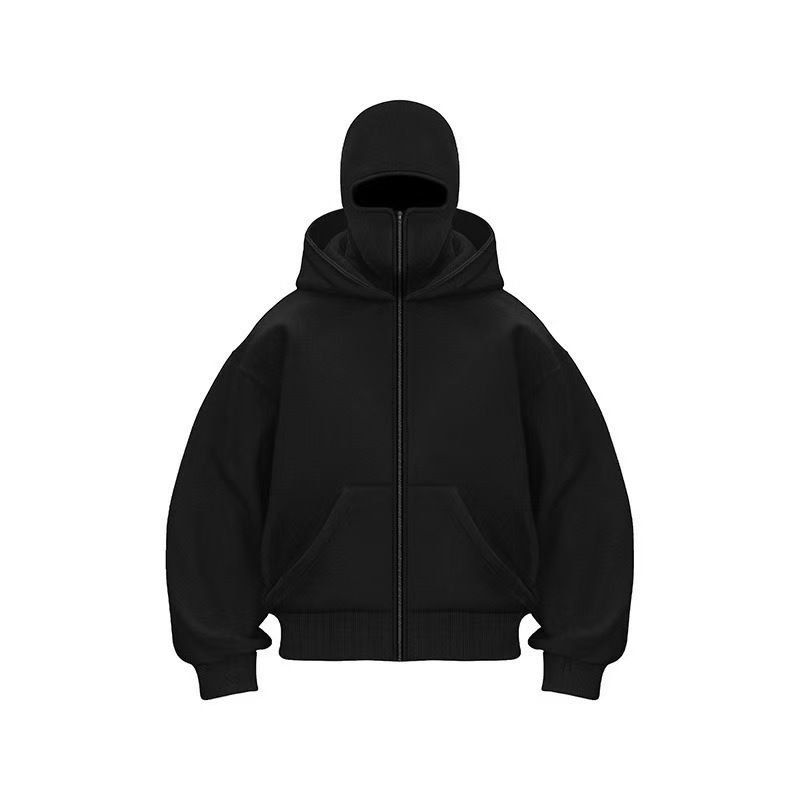 Men's Clothing Velvet Double Hood Unique Design Hooded Sweatshirt Autumn And Winter New Men And Women Same Style Loose Y2K Sweatshirt_voghion.com