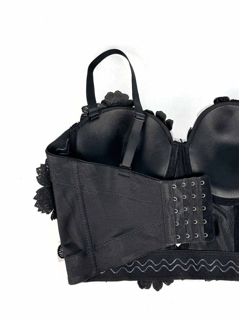 Damenbekleidung Dreidimensionales, mit Blumen und Diamanten besetztes, körperformendes Tube-Top für die Oberbekleidung Straps-BH für Damen_voghion.com