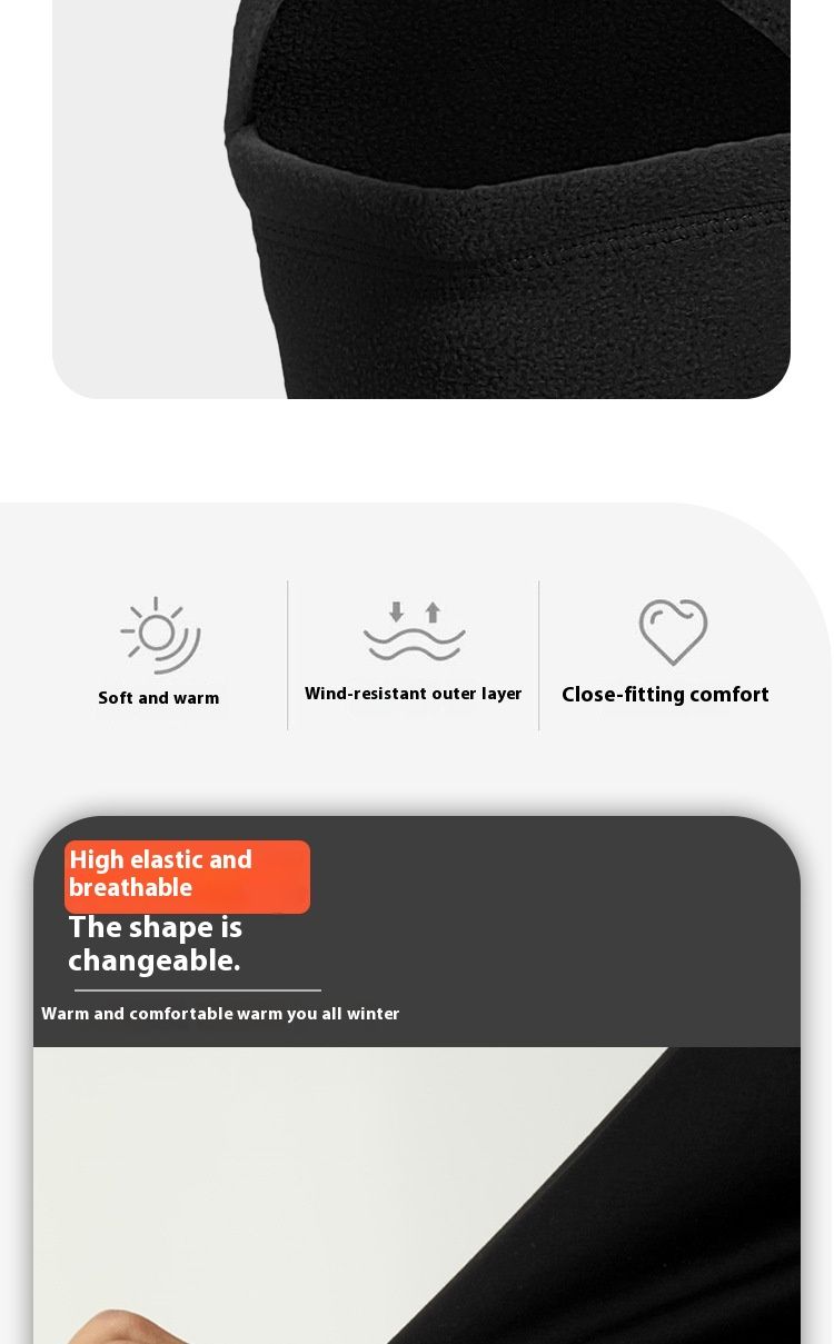 Autumn winter cycling face mask windproof integrated with fleece fluffy hat multifunctional sports and warm headband_voghion.com