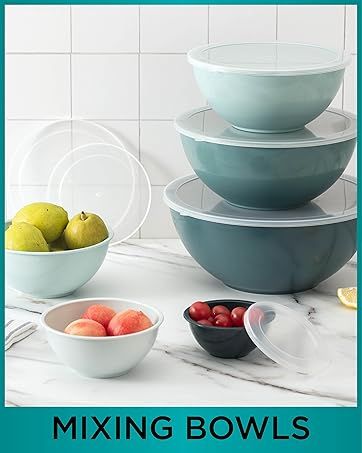 COOK WITH COLOR Nesting Bowls With Measuring Cups Colander And Sifter Set - Includes Mixing Bowls, Colander,Sifter And Measuring Cups, Pink, 8 Pc Bowl_voghion.com