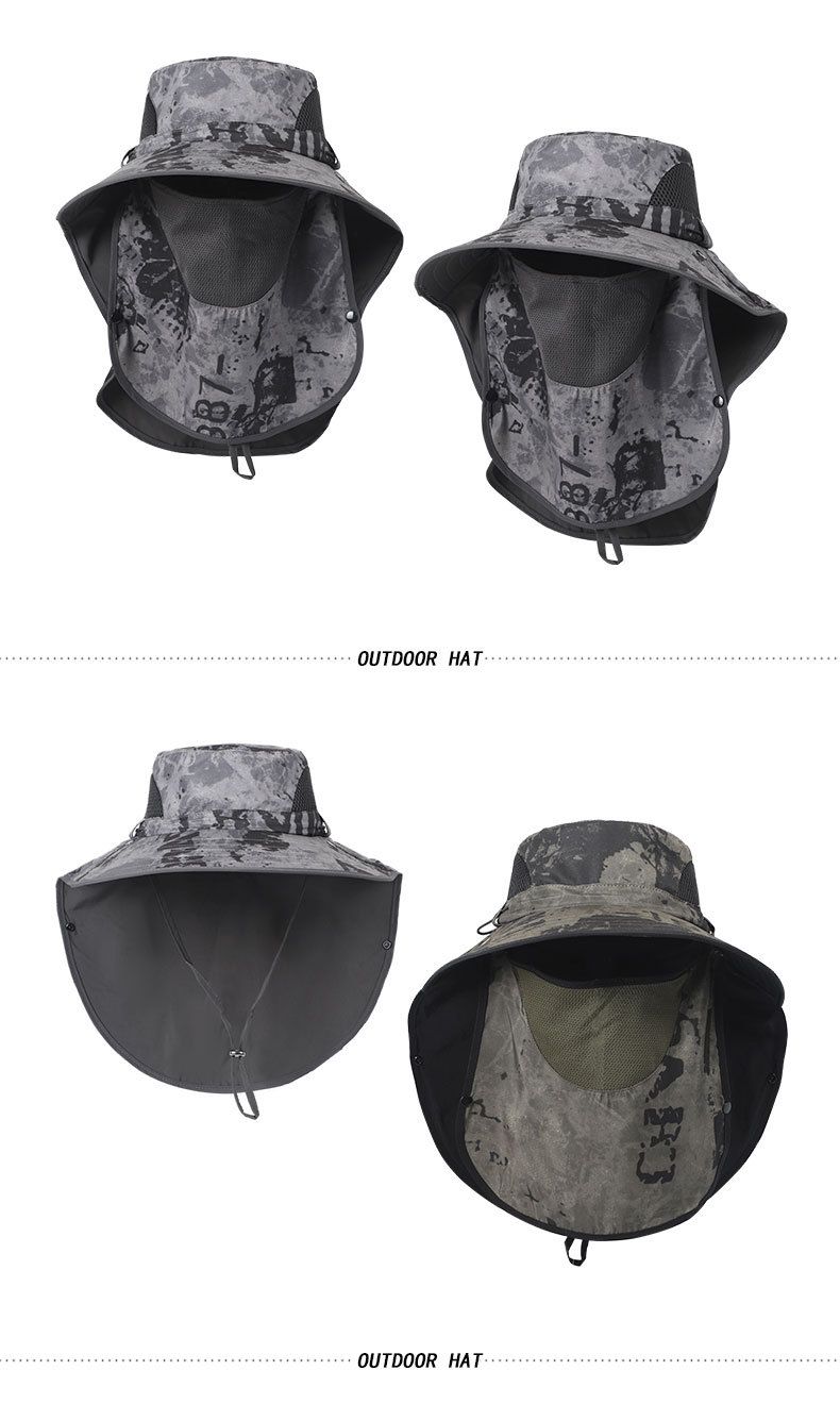 SunShield Pro 360° Full Face & Neck Protection Hat - UPF 50+ Detachable Face Mask With Mosquito Net For Fishing/Hiking_voghion.com