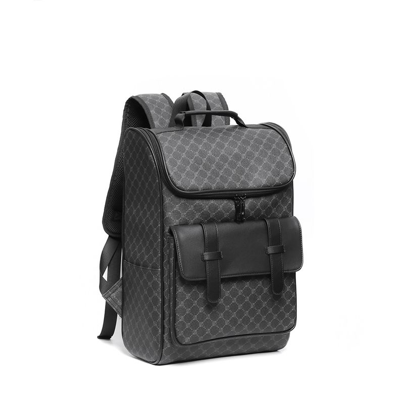 Designer Trendy Brand Fashionable And Classic Checkerboard Printed Large Capacity Backpack, Men's Computer File Backpack_voghion.com