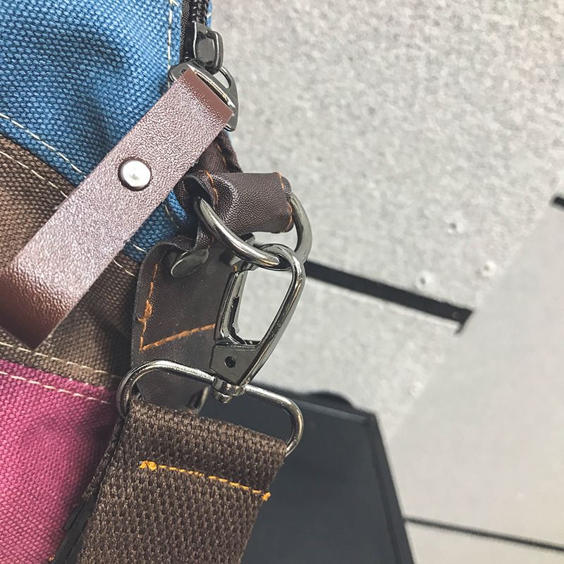 Trendy Regenbogen gestreifte Mode Patchwork Damen gewaschen Canvas Tasche_voghion.com