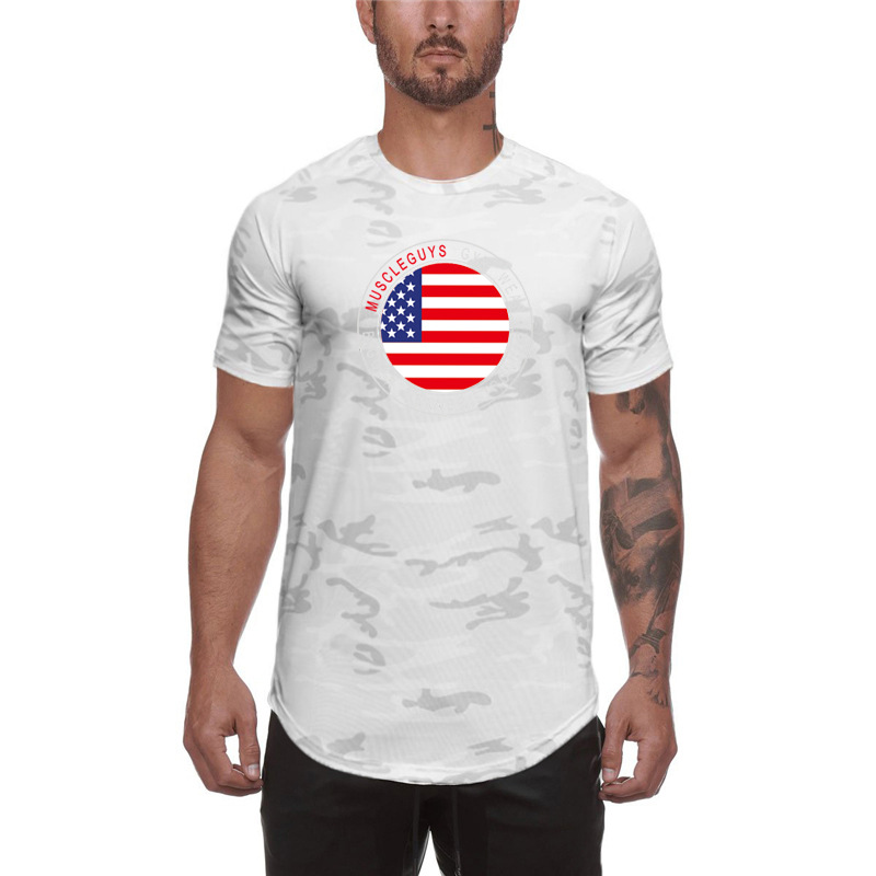New Sports and Leisure Fans Colorful Short Sleeve Running Training Basketball Slim Fit T-shirt Muscle Men's Summer_voghion.com