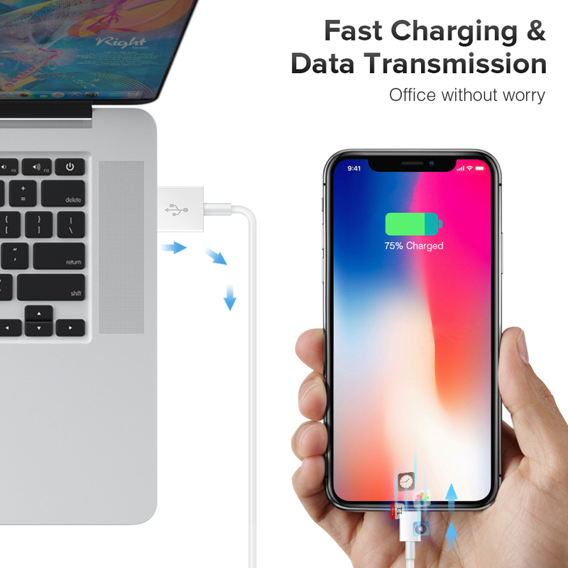 10W 5V 2A 1.5m USB Cable Charging Cable Cord Wire For App Le IPhone X 8 7 IPad Air 2 Phone Fast Charging Data Sync For IPad IPod Lightning_voghion.com