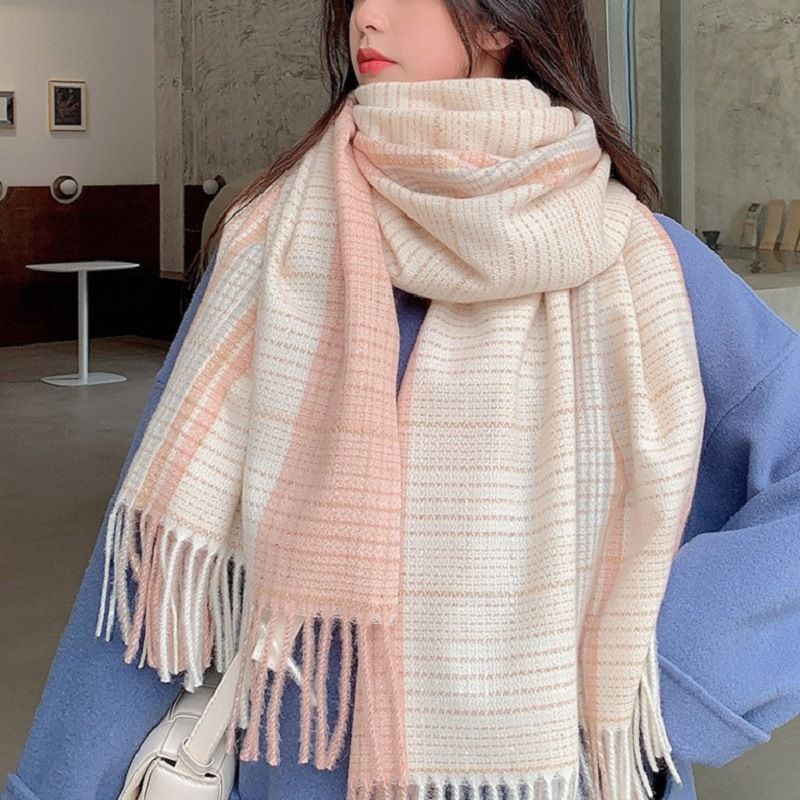 Donna a quadri in inverno, versione coreana di alta gamma, nuovo articolo autunno inverno, scialle in imitazione cashmere, versatile, spesso_voghion.com