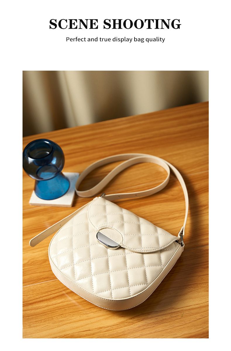 Borsa a tracolla trapuntata di lusso per donna - Borsa a tracolla in vera pelle, piccola borsa hobo a forma di naso con tracolla a catena_voghion.com