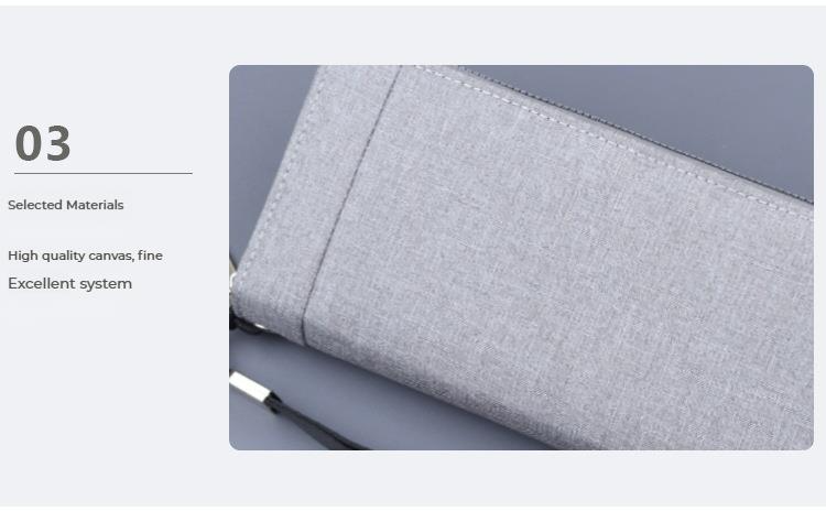 Canvas portemonnees voor heren, lange clutches, clutches met rits voor heren, telefoontasjes voor heren, denim casual portemonnees met grote capaciteit._voghion.com