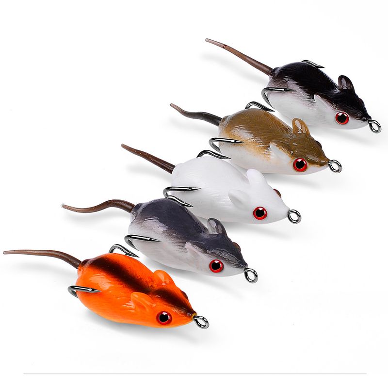 Klassischer Köder Froschmaus 5 cm 9 g weicher schwarzer Fisch Allzweckköder Angelausrüstung_voghion.com