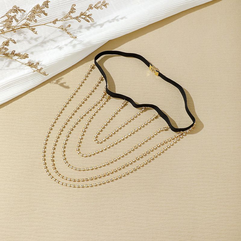 Chaîne de corps multi-chaînes dorée pour femme, accessoire sexy pour les cuisses, avec perles multicouches_voghion.com