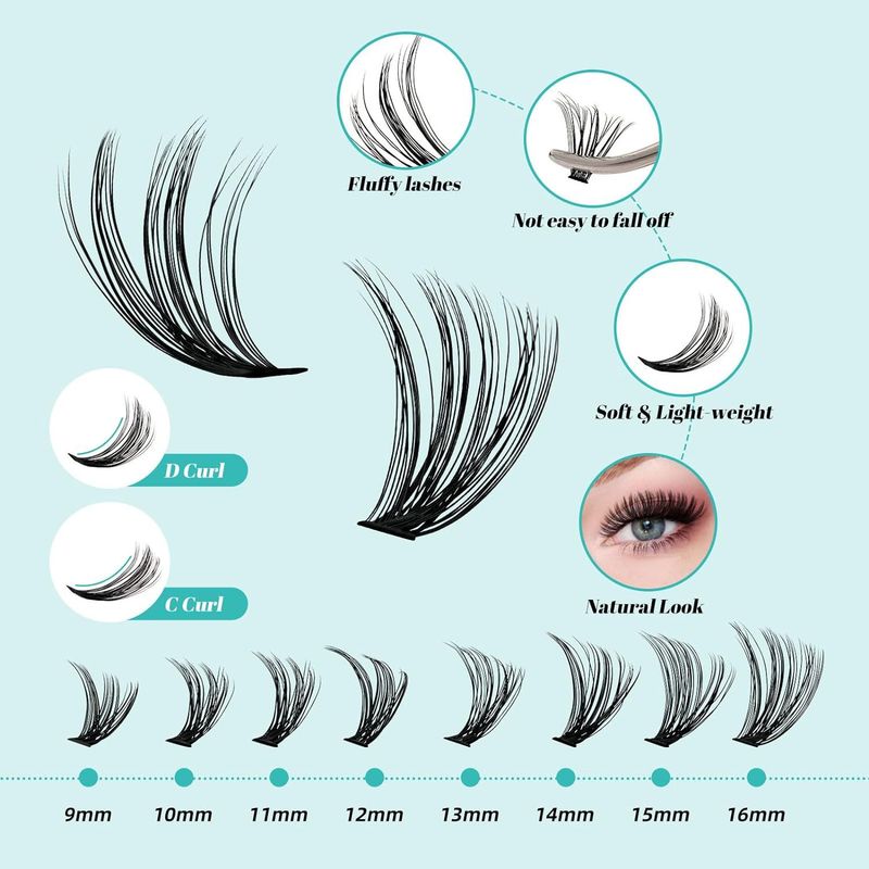 DIY Vierteiliges segmentiertes Set aus falschen Wimpern Selbstverlängerungs-Wimpernset_voghion.com