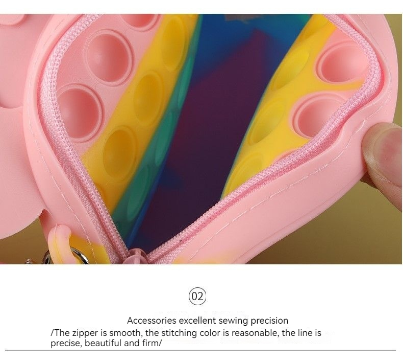 Silicone children's crossbody with pressed bubbles, silicone small rodent killer pioneer, Michimini one shoulder bag,_voghion.com