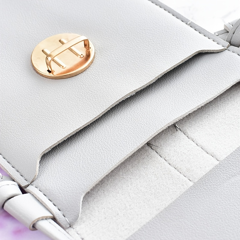 Sac pour téléphone à écran tactile Mini sac à bandoulière en cuir polyvalent de couleur unie à rabat petit porte-monnaie_voghion.com