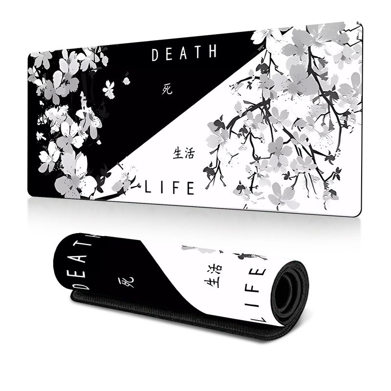 Mouse Pad με μελάνι κερασιάς, μεγάλο γραφείο, mouse Pad Dead Life Black And White Series, αντιολισθητικό από καουτσούκ_voghion.com