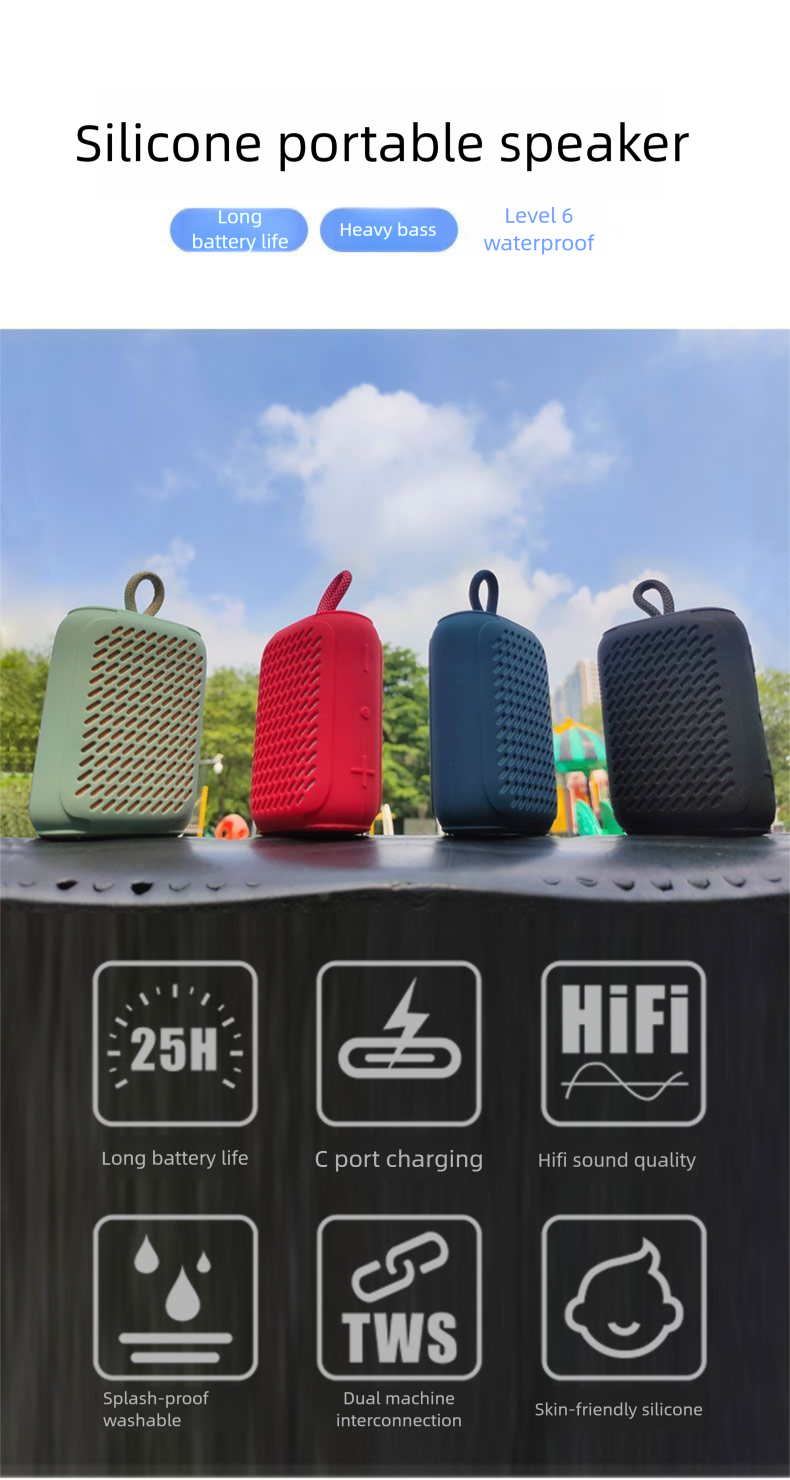 RUIMATECH MS6 Bluetooth-Lautsprecher, hohe Klangqualität, wasserdicht für den Außenbereich, großes Volumen, lange Akkulaufzeit, tiefer Bass, tragbar_voghion.com