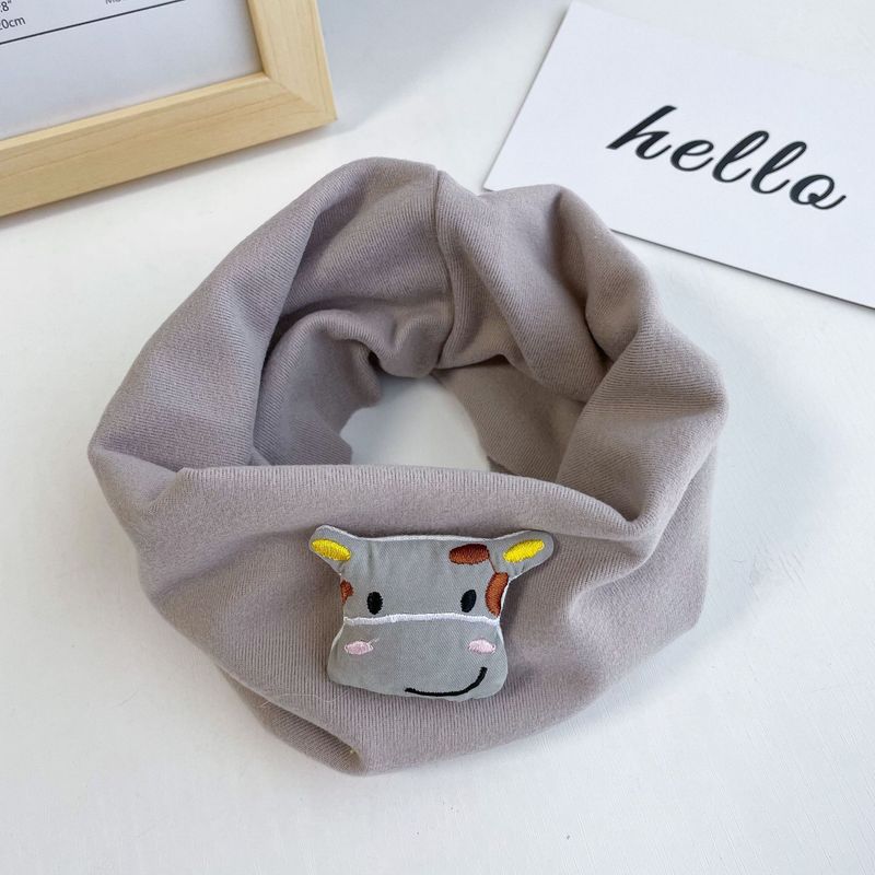 Kinderpullover, warmer, winddichter Cartoon-Samtschal für Herbst und Winter, einfarbiger, weicher Halsbezug mit Tiermotiv, neuer Stil_voghion.com