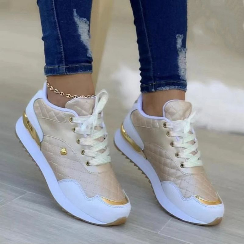 Plattform Sneakers för kvinnor Nytt mode Snörning Dam Fritidskläder Utomhus Löpning Promenadskor Bekväma kvinnor_voghion.com