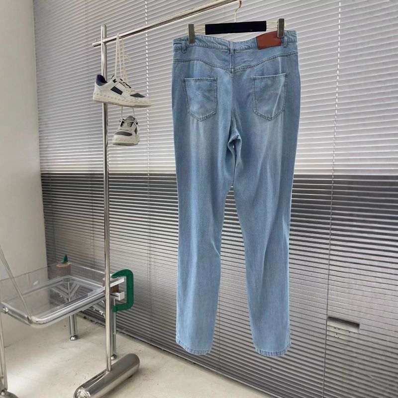 European Goods 25 Selection BC Style Washed Slim Fit Five-Pocket Button Stud Men's Jeans Old Money New Rich High Luxury_voghion.com