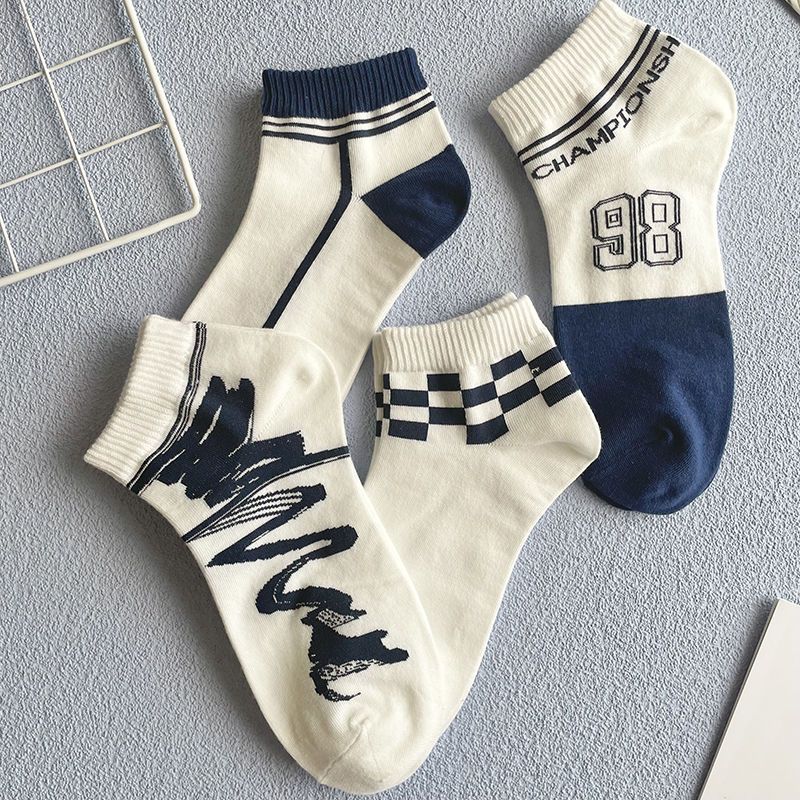 Short men's Instagram trendy versatile in summer, thin odorless, sweat absorbing white sports breathable couple's boat_voghion.com