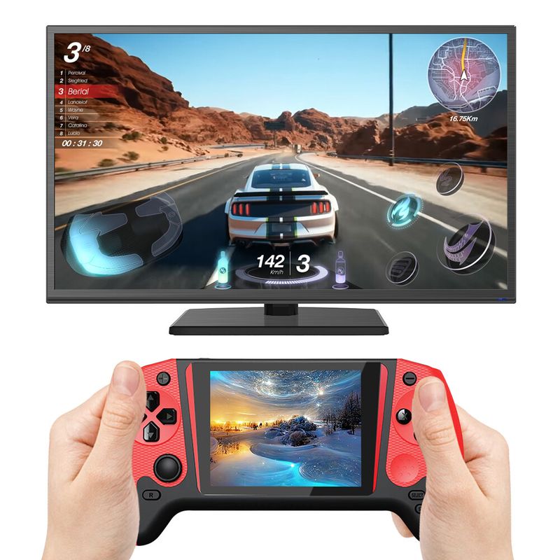 Retro Handheld Game Console 3.5inch LCD W/ 500 Games For Single Player(Red)_voghion.com