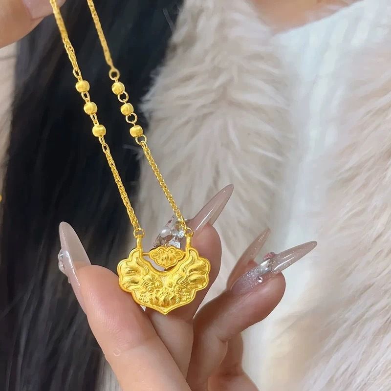 Vietnam sabbia cava cava Pesci koi Ping An Ruyi collana borsa con serratura ciondolo loto fabbrica vendita all'ingrosso diretta_voghion.com