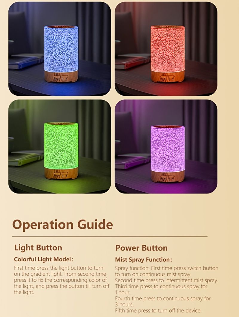 Ultraschall-Luftbefeuchter mit Eiswürfel-Design, 150-ml-Diffusor für ätherische Öle, 7-farbiges LED-Nachtlicht und Timer, leiser Betrieb für Zuhause/Büro_voghion.com