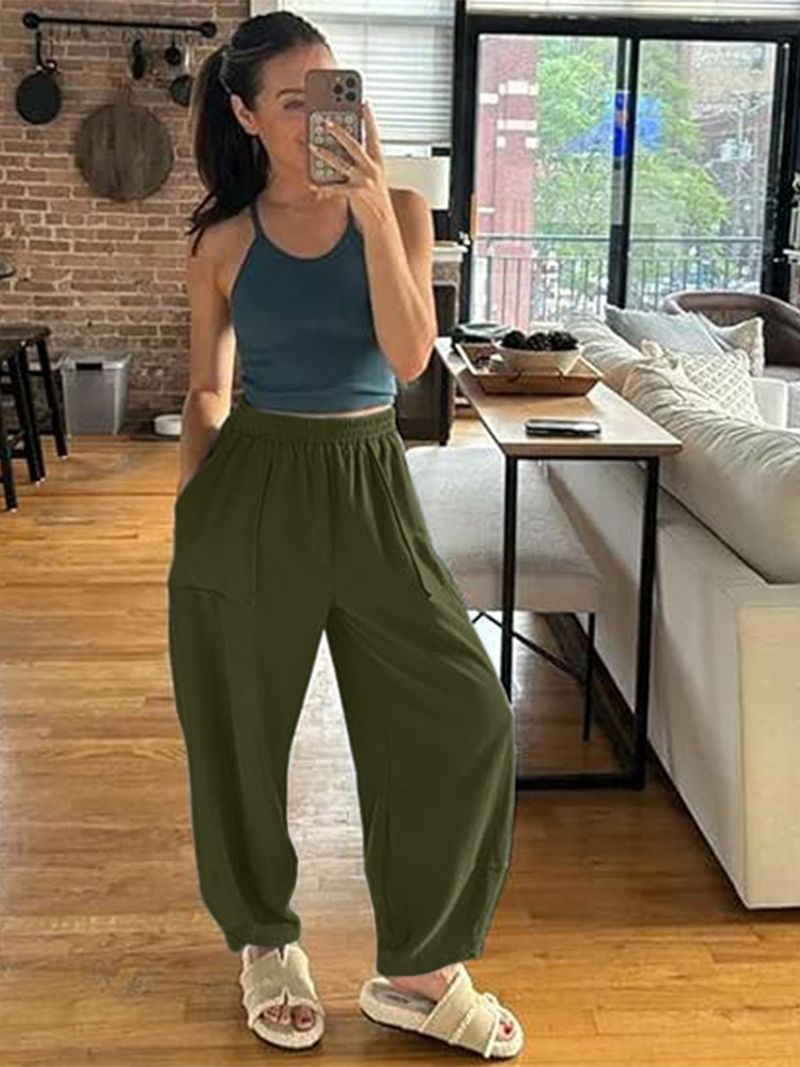 Women's Casual Jogger Pants With Pockets - Soft Stretch Polyester Tapered Pants For Workout, Office & Everyday Wear_voghion.com