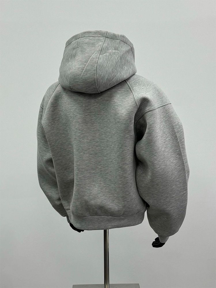 Felpa con cappuccio corta da uomo in stile retrò americano, giacca con cappuccio da uomo, silhouette autunnale e invernale, felpa con cappuccio alla moda da uomo_voghion.com