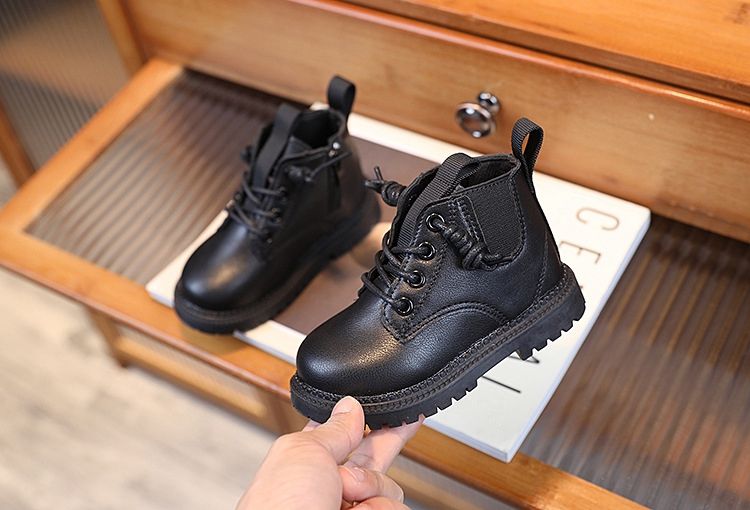 XUANMU Stivaletti per bambini autunno inverno per ragazze e ragazzi Stivali in pelle alla moda con suola morbida antiscivolo Scarpe da corsa per bambini con calzini XF4006_voghion.com