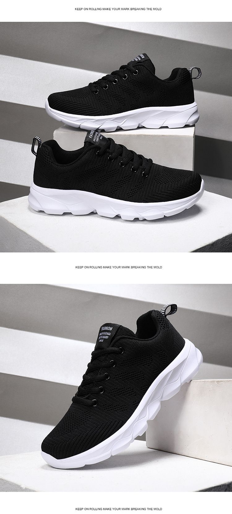 Women's mesh breathable sports women's casual anti slip soft sole running shoes, lightweight travel shoes_voghion.com