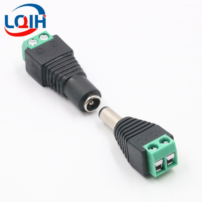 2-Pin DC Power Adapter Terminal 5.5mm X 2.1/2.5mm Male To Female Jack Connector Plug For LED Strip CCTV Camera_voghion.com