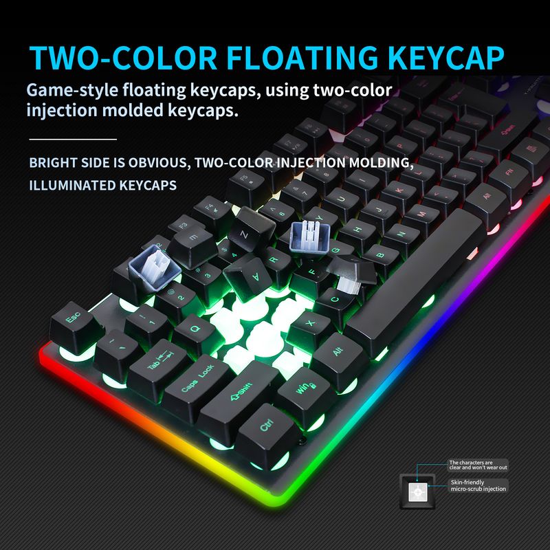 Yunguoguo Km99 Office Gaming i bezprzewodowa klawiatura z podświetleniem do ładowania dla graczy Myszka_voghion.com