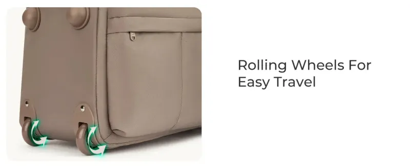 BAGSMART Rolling Duffle With Wheels Waterproof Womens High-Quality Boston Bag Carry-On Suitcase For Travel Essentials_voghion.com