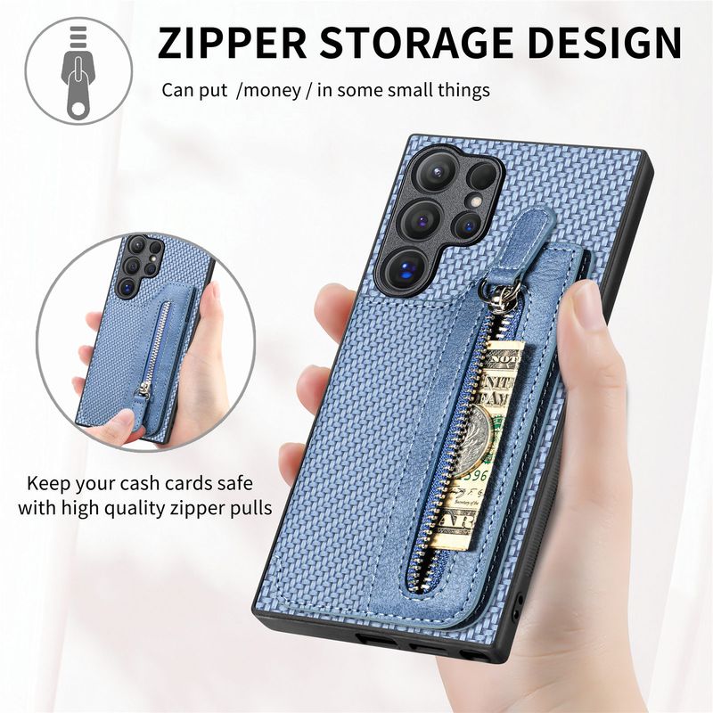 TechGlobe Cross-Border Compatible Samsung S25FE Multifunctional S25U Left-Right Flip Cover A07 Phone Case Coin Clip Stand_voghion.com