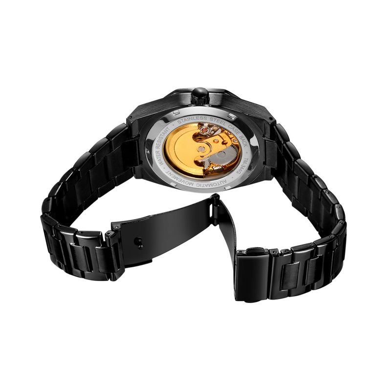 Montre mécanique automatique squelette tendance pour homme avec fonction heure universelle, boîtier en acier inoxydable de 41 mm, verre minéral, bracelet en alliage_voghion.com
