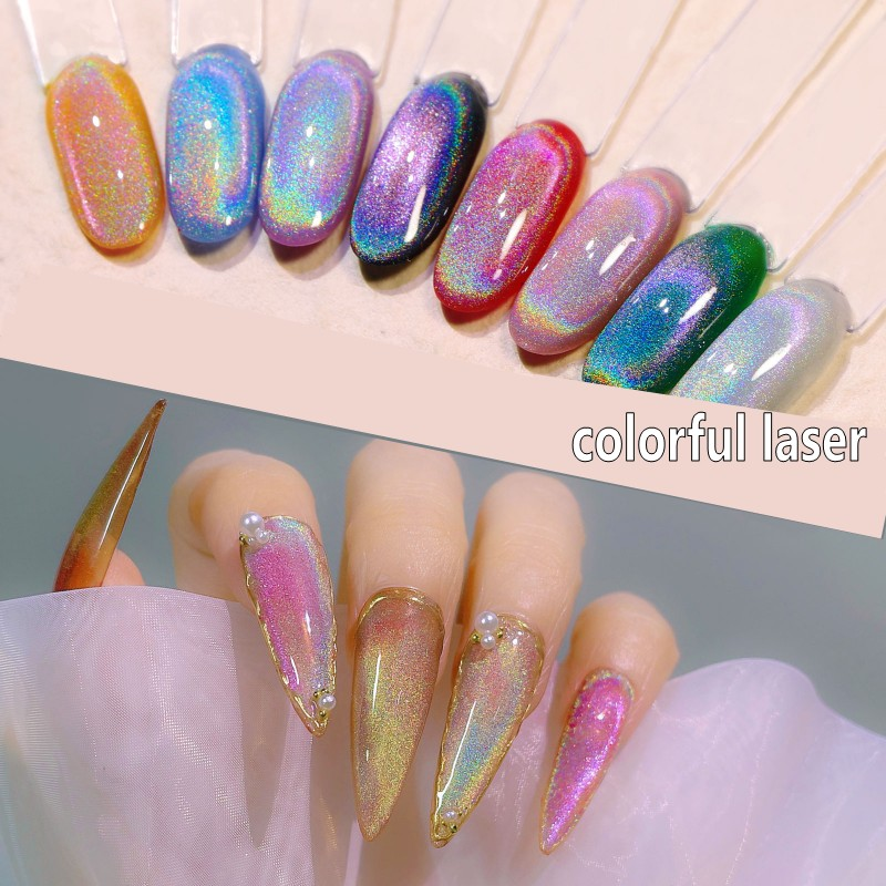 Cat Eye Rainbow Gel magnetico smalto colorato riflettente glitter universale smalto per unghie può essere utilizzato su qualsiasi Co_voghion.com