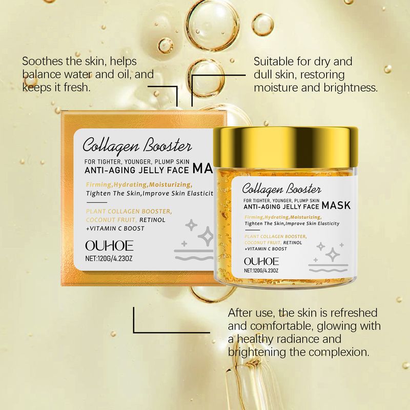 Maschera viso in gel OUHOE Jelly: idrata, rassoda, ammorbidisce, leviga le linee sottili, scurisce e illumina._voghion.com