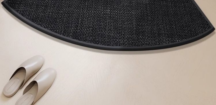Home Textile Linen Woven Curved Bathroom Floor Mat Toilet Absorbent Foot Mat Toilet Shower Room Door Arc Non Slip Mat_voghion.com