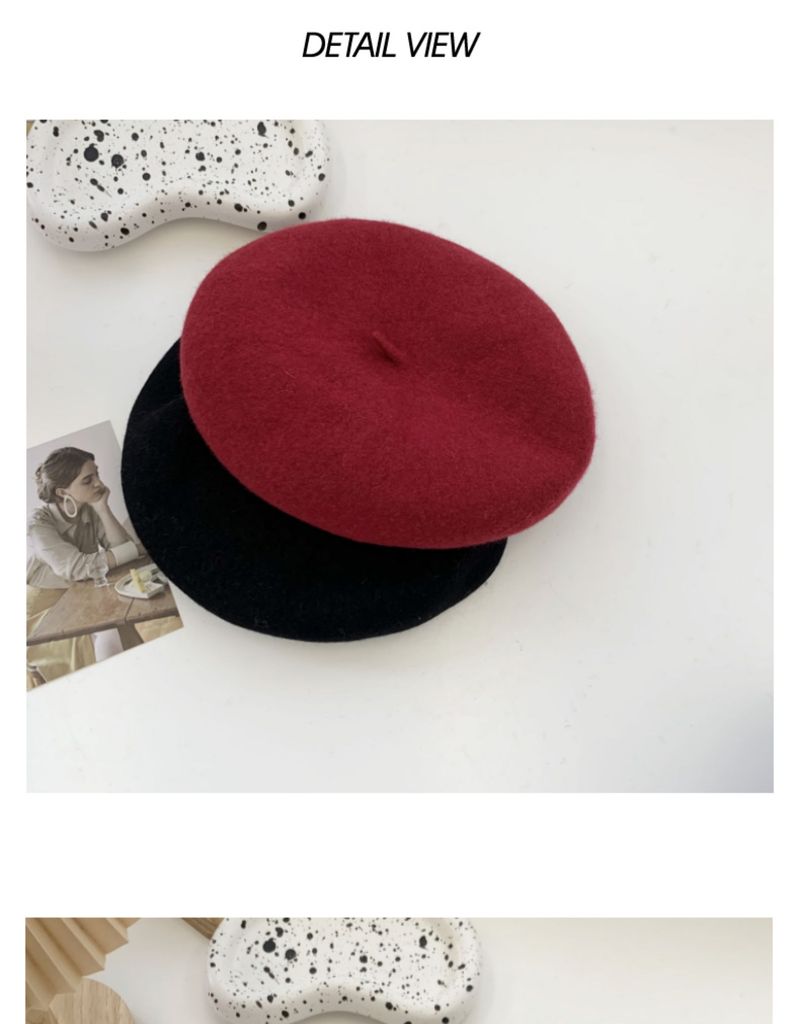 Beret Female British Vintage Autumn and Winter Japanese Wool Painter Hat_voghion.com