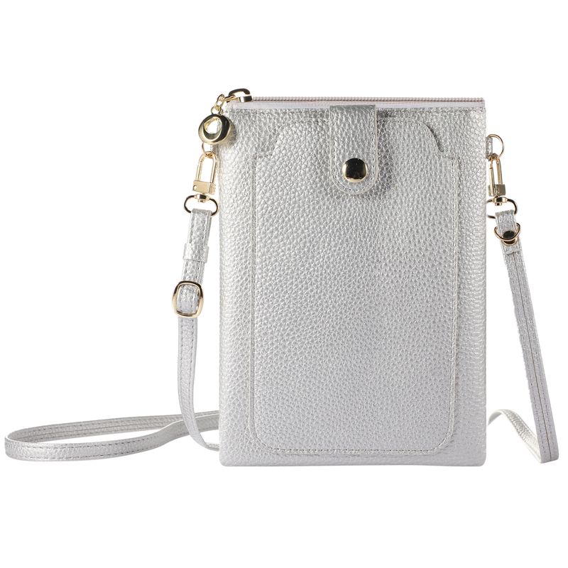 Women's Mobile Phone Bag Messenger Bag Lychee Pattern PU Leather Niche Simple Design Women's Shoulder Bag Long Rope_voghion.com
