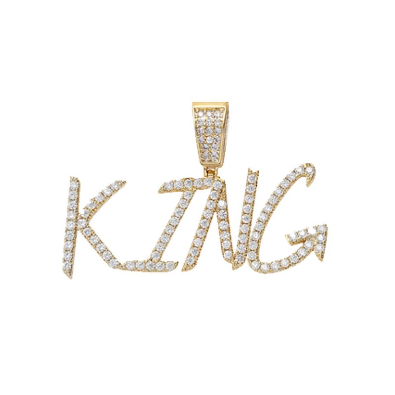 Pendants & Charms Necklace Men's English Cursive Letter Pendant 26 English Letter Hip Hop Necklace DIY Splicing Set_voghion.com