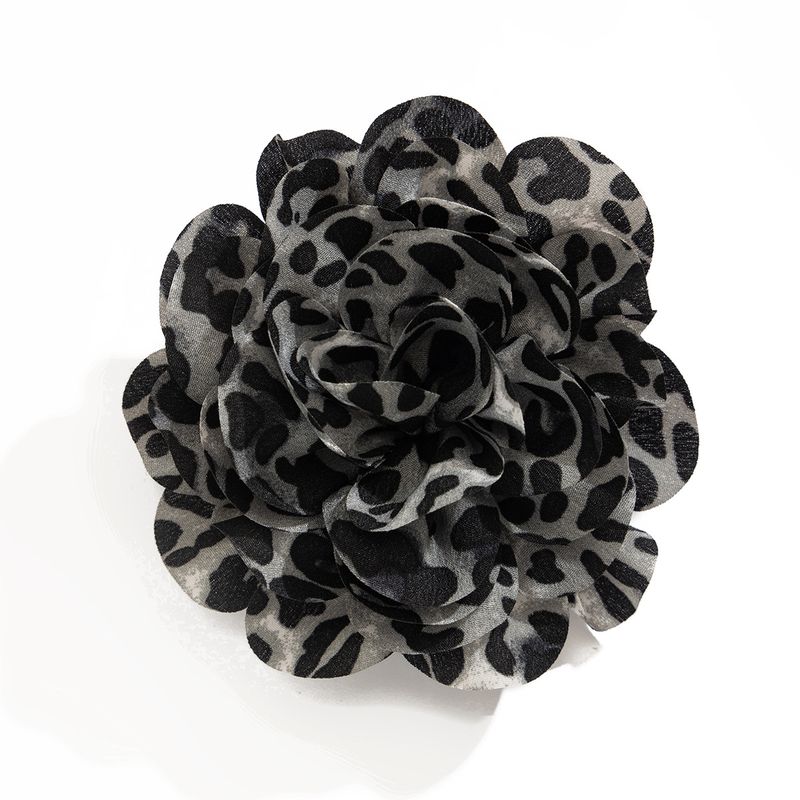 Broche de flores de tela exageradas con diseño de pantera negra personalizado y moderno, broche de pico de pato, nuevo broche de invierno_voghion.com