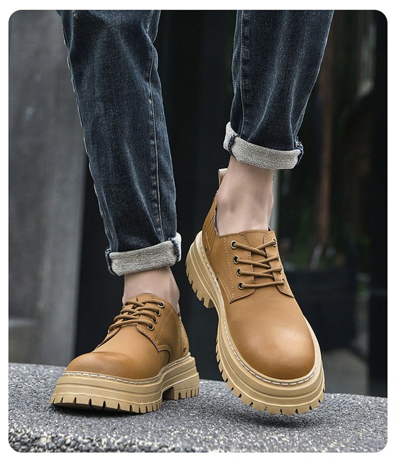 Herren-Low-Top-Schuhe, Freizeitschuhe, Lederschuhe mit großem Schaft, Herrenschuhe_voghion.com