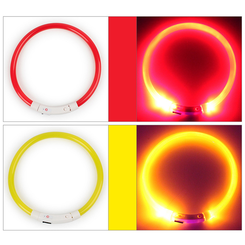 LED Dog Collar Rechargeable Luminous USB Charging Puppy Light Up Collar For Outdoor_voghion.com