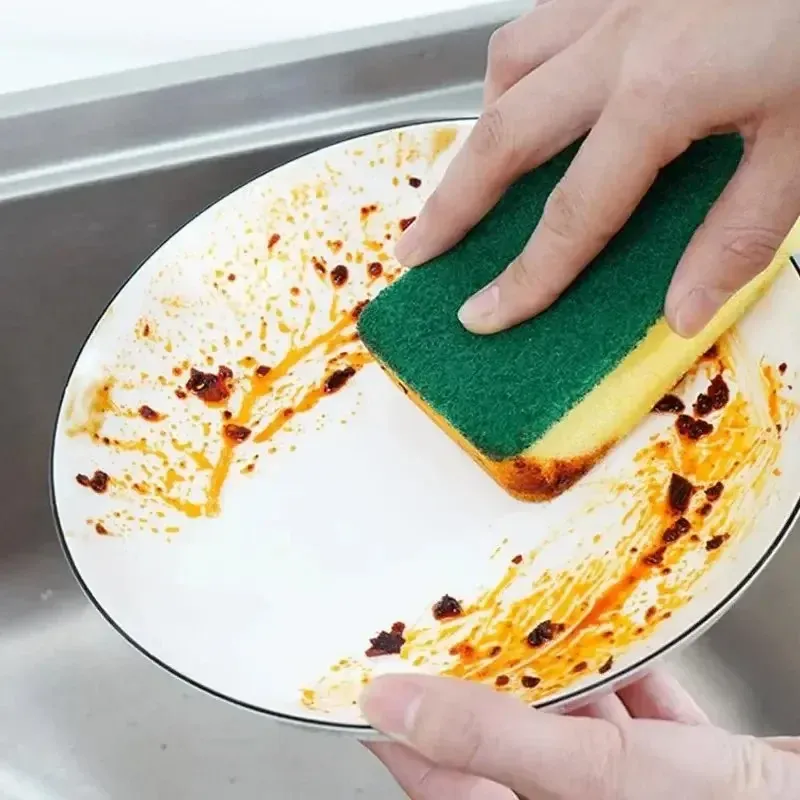 100/1 pz spugna morbida per lavare i piatti da cucina assorbente, pulisci, strofina, strofina, rimuovi ruggine, kit per la pulizia della casa, spazzola in spugna_voghion.com