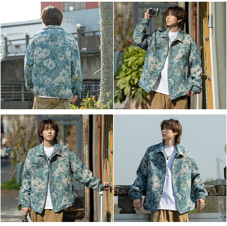 New Jacquard Cowboy Jacket for Men's Spring and Autumn Work Clothes, Rascal and Handsome, Street Explosion Large, Casual Men's Wear_voghion.com